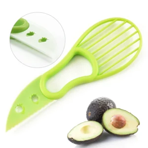 3 In 1 Avocado Slicer Shea Corer Butter Fruit Peeler Cutter Pulp Separator Plastic Knife Kitchen Vegetable Tools Kitchen Gadgets