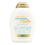 OGX Quenching + Coconut, Curl-Defining Shampoo, Hydrating & Nourishing Curly Hair Shampoo with Coconut Oil, Citrus Oil & Honey, Paraben, Sulfate-Free Surfactants