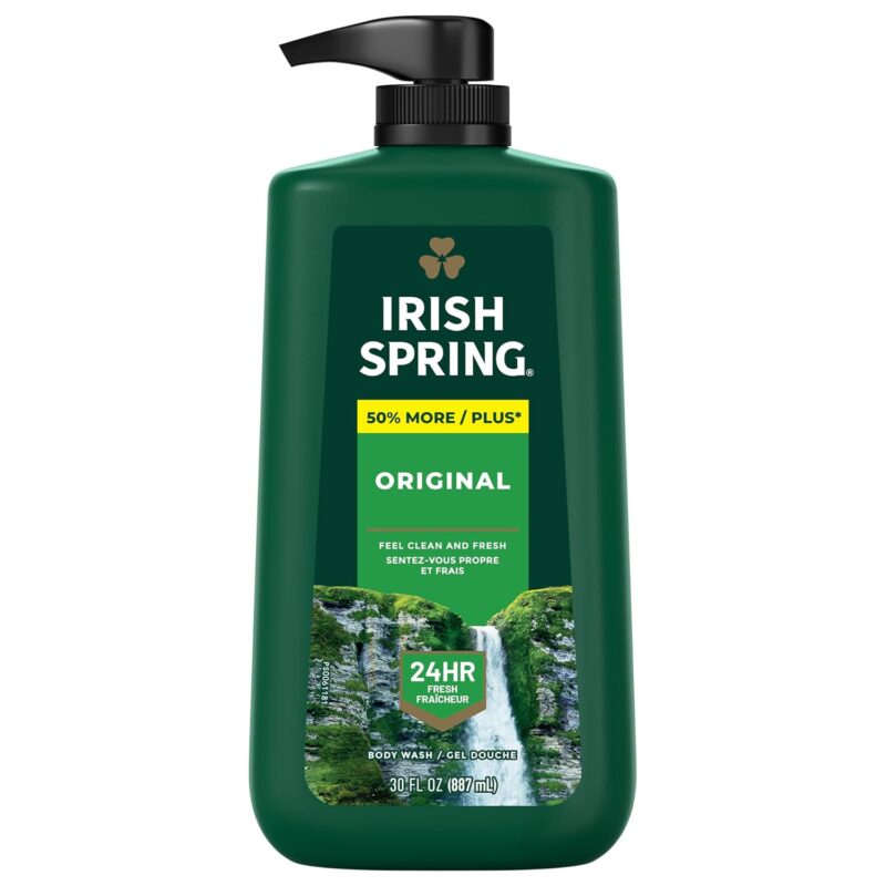 Irish Spring Men's Body Wash Pump, Original Body Wash for Men, Smell Fresh and Clean for 24 Hours, Cleans Body, Hands, and Face, Made with Biodegradable Cleansing Ingredients