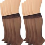 No nonsense Women's Sheer Knee High Value Pack with Comfort Top