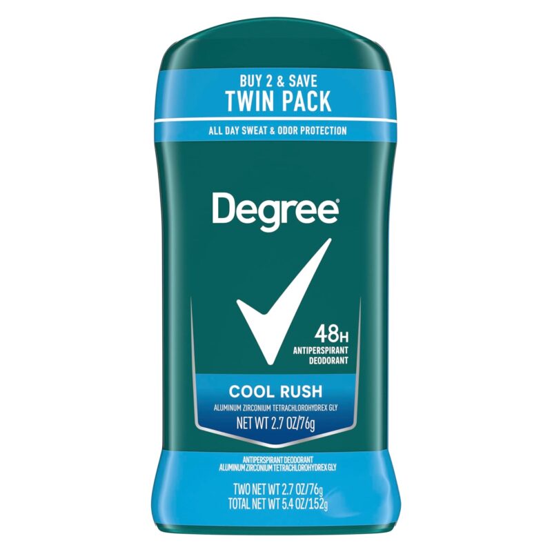 Degree Men Original Antiperspirant Deodorant Cool Rush Twin Pack 48-Hour Sweat & Odor Protection Antiperspirant For Men