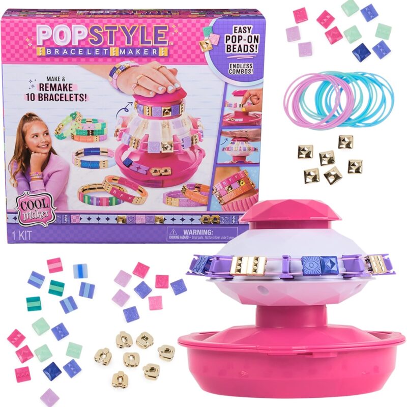 Cool Maker PopStyle Bracelet Maker, 170 Beads for Bracelets, Make & Remake 10 Bracelets, Bracelet Making Kit, DIY Arts & Crafts Kids Toys for Girls