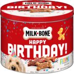 Milk-Bone Flavor Snacks Birthday Dog Treats, Small Biscuits, 36 Ounce Reusable Tin