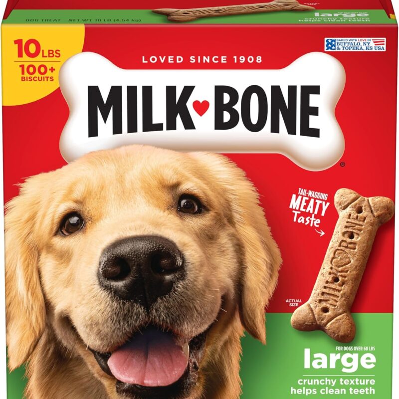 Milk-Bone Original Dog Treats for Large Dogs, 10 Pound, Crunchy Biscuit Helps Clean Teeth