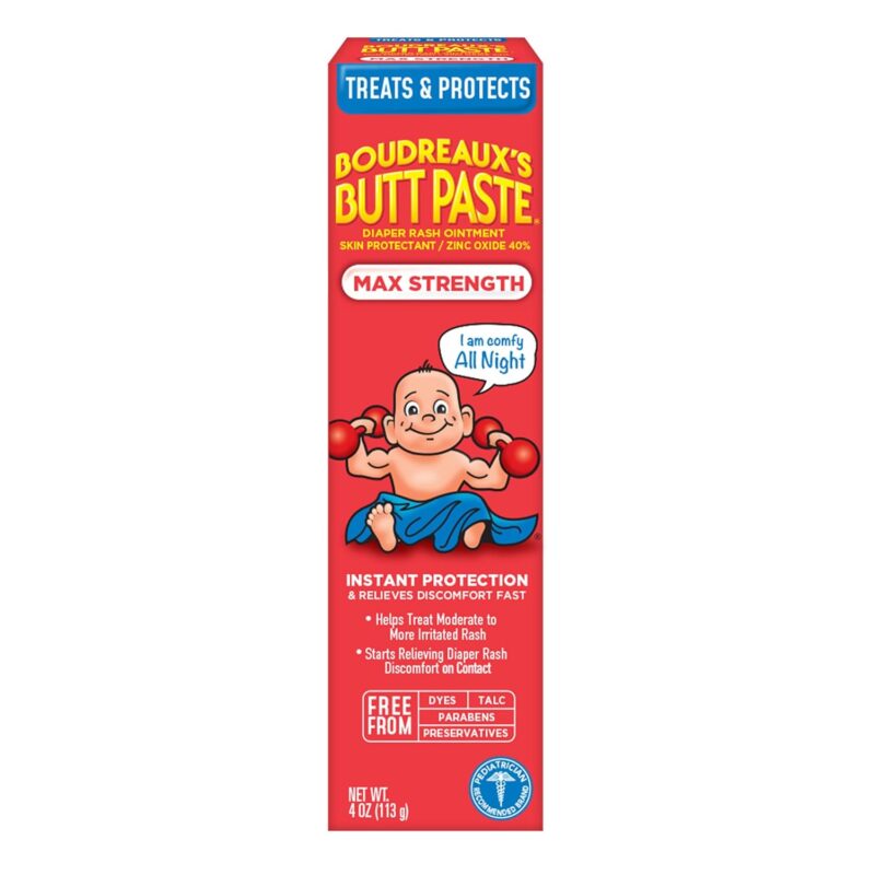 Boudreaux's Butt Paste Maximum Strength Diaper Rash Cream, Ointment for Baby