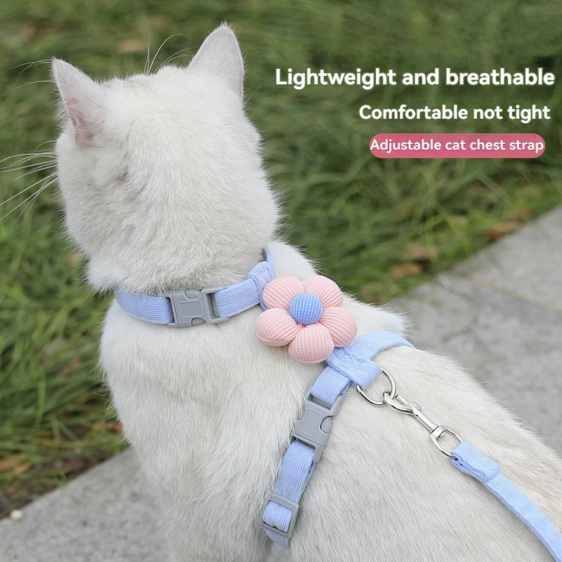 Cat Harness and Leash Sets Adjustable Dog Harness for Small Dog Leash Breashable Pet Harness Out Walking Dog Strap - Image 19