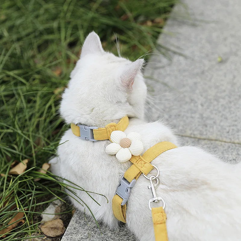 Cat Harness and Leash Sets Adjustable Dog Harness for Small Dog Leash Breashable Pet Harness Out Walking Dog Strap - Image 2