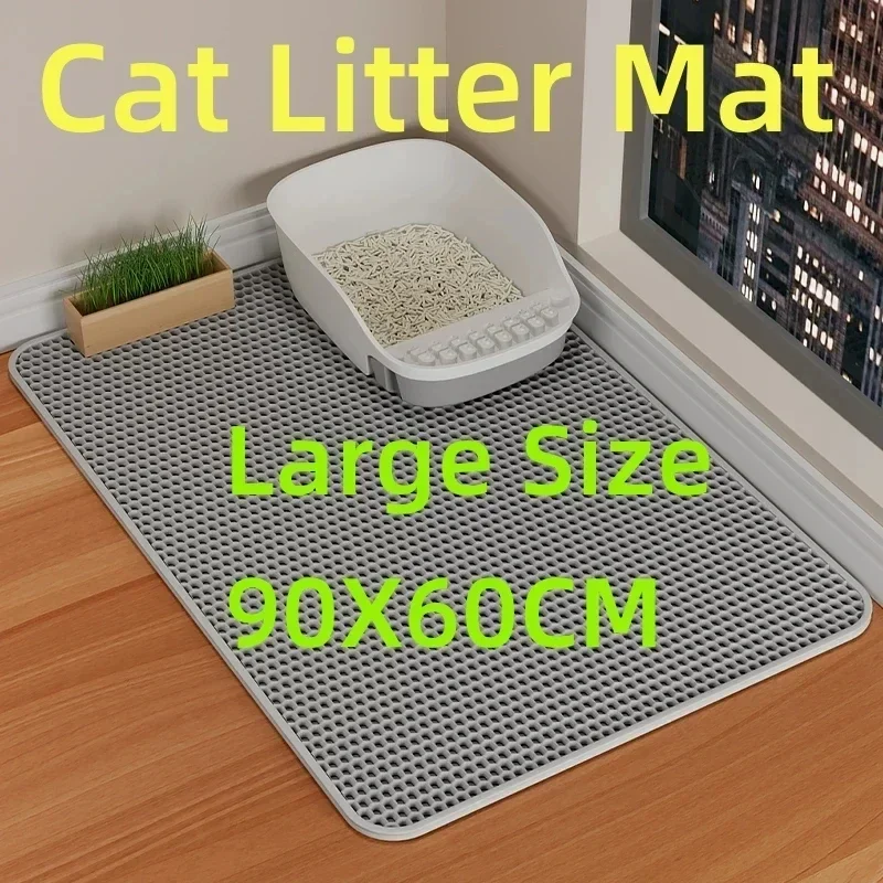 Waterproof Double‑Layer Cat Litter Mat – Non‑Slip Durable Tray Pad