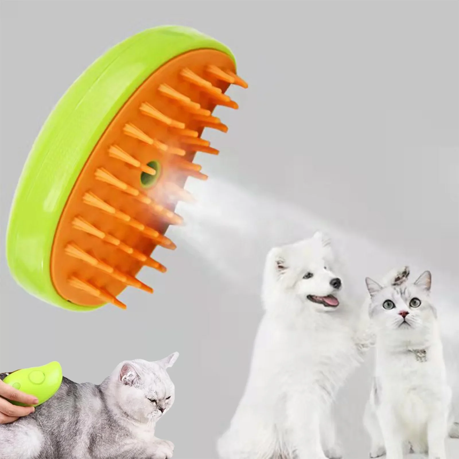 Steamy Dog Brush Electric Spray Cat Hair Brush 3 In1 Dog Steamer Brush for Massage Pet Grooming Removing Tangled and Loose Hair - Image 8