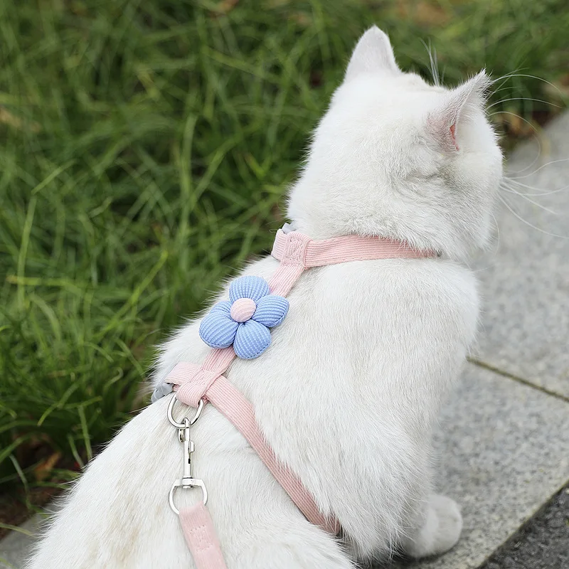 Cat Harness and Leash Sets Adjustable Dog Harness for Small Dog Leash Breashable Pet Harness Out Walking Dog Strap - Image 3