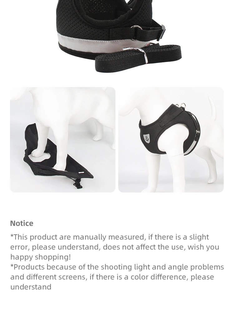 Pet Dog Tshirt Leash Leash Under Vest Harnesses Mesh Breathable Adjustable Easy Control Reflective Undershirt Dog Harness Collar - Image 14