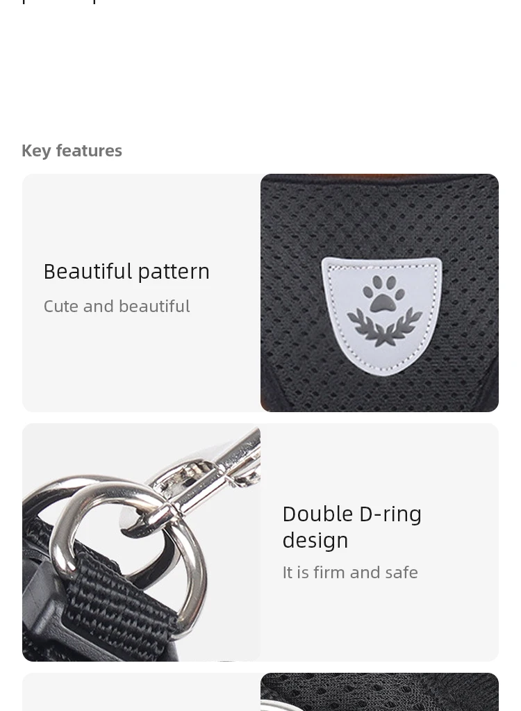 Pet Dog Tshirt Leash Leash Under Vest Harnesses Mesh Breathable Adjustable Easy Control Reflective Undershirt Dog Harness Collar - Image 9