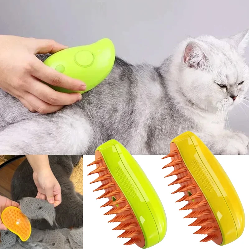 Steamy Dog Brush Electric Spray Cat Hair Brush 3 In1 Dog Steamer Brush for Massage Pet Grooming Removing Tangled and Loose Hair - Image 3