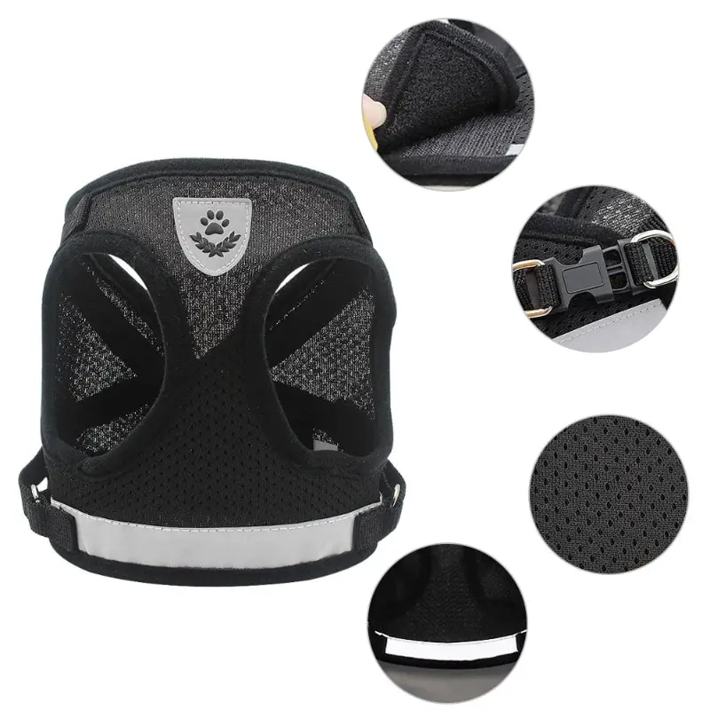 Pet Dog Tshirt Leash Leash Under Vest Harnesses Mesh Breathable Adjustable Easy Control Reflective Undershirt Dog Harness Collar - Image 4