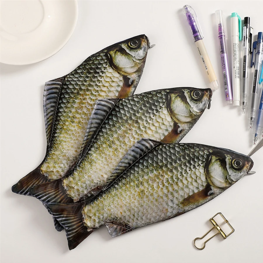 Creative Simulated Salted Fish Pencil Case Large Capacity Pencils Pouch Cute Pencil Bag Funny Back to School Acsesories Gift - Image 4