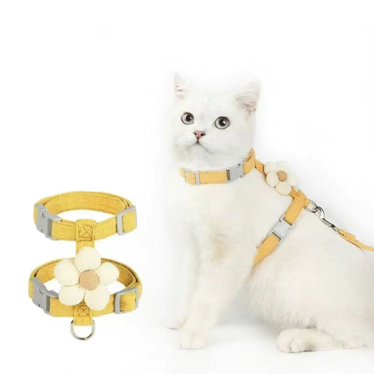 Cat Harness and Leash Sets Adjustable Dog Harness for Small Dog Leash Breashable Pet Harness Out Walking Dog Strap - Image 12