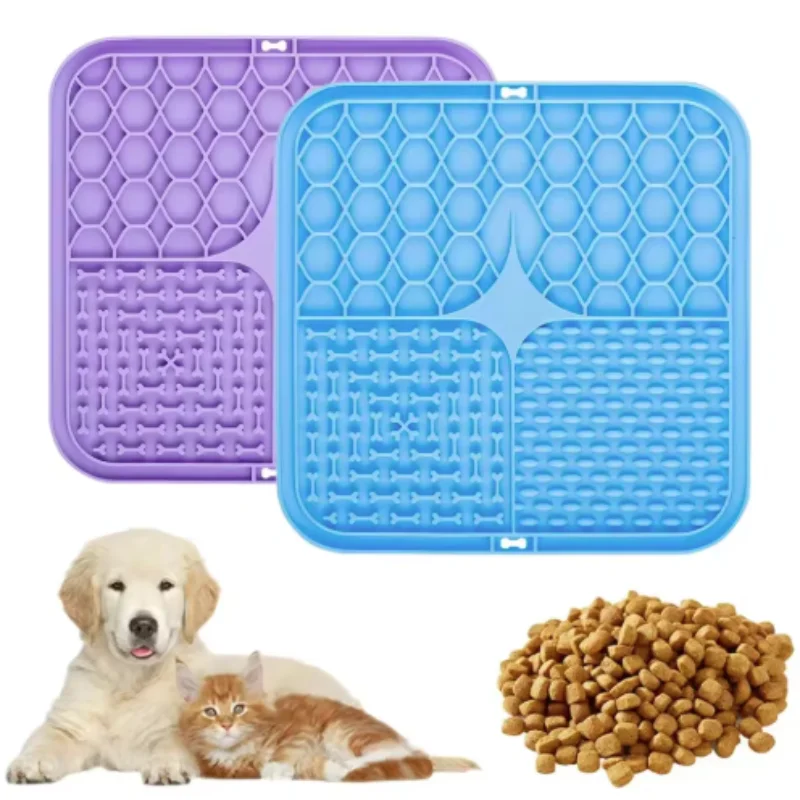 Slow-Feed Silicone Lick Mat for Dogs & Cats – Anti-Anxiety Training Feeder Dish