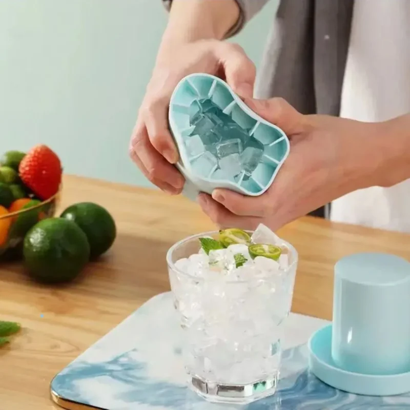 Round Silicone Ice Cube Mold – DIY Ice Maker for Home & Kitchen
