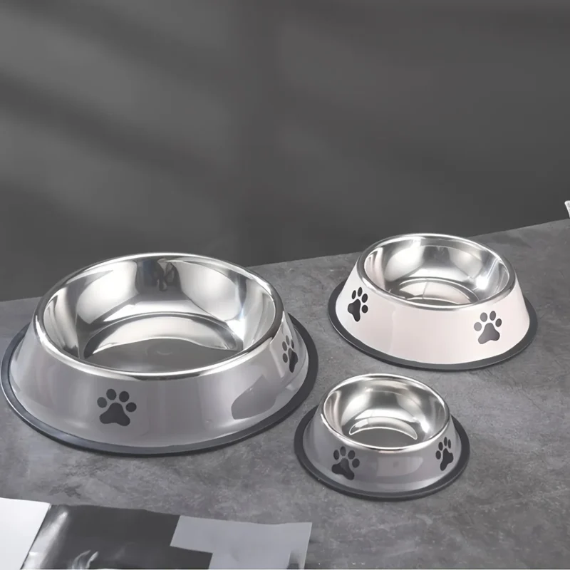 Stainless Steel Pet Bowl – Anti‑Fall Dog & Cat Feeding Bowl