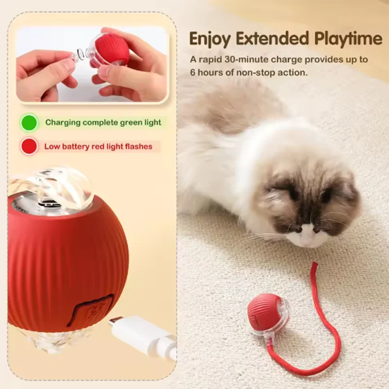 Intelligent interactive cat ball long-lasting and durable easy to clean intelligent obstacle avoidance pet cat and dog toys - Image 3